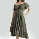 Scarlet Darkness Renaissance Dress for Women 2026 Summer Spring Cotton Off The Shoulder Boho Midi Dresses (Green, XXL)