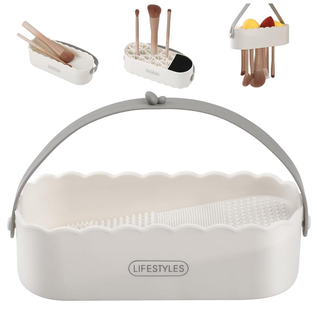 DUcare Makeup Brush Cleaner 4 in 1 Makeup Brushes Sponges Cleaning Mat Removes Cosmetic Color Brush Cleaner Pad for Cleaning Makeup Sponges Brushes