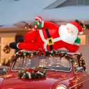 Soulchen 5 ft Christmas Car Decoration Inflatable Santa Claus Car Roof Outdoor Decoration Christmas Blow up Yard Decor with Built-in LEDs for Xmas Holiday The Top of Truck Decor
