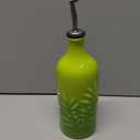 Sweejar Ceramic Olive Oil Dispenser Bottle, 20 Oz Relief Opaque Oil Cruet Protects Oil To Reduce Oxidation, Suitable for Storage Oil, Vinegar, Soy Sauce, Coffee Syrup, Liquids, Set of 1 (Green)