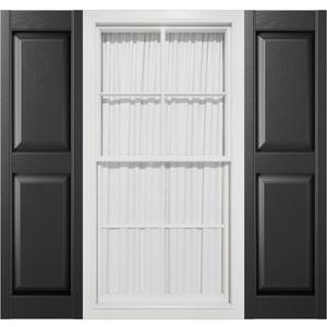 Mid America 00021451002 Standard Size Williamsburg Double Panel Vinyl Shutters, w/Installation Shutter-Lok's & Matching Screws (Per Pair), 002, 14 3/4"W x 51"H, Black
