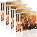 Egofine 5x7 Acrylic Frames 4 Pack, 20mm Thicker Frameless Clear Picture Frames, Double Sided Magnetic Picture Frames, Free Standing Desktop Display