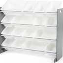 Humble Crew Supersized Toy Storage Organizer with 16 Removable Bins, Grey/White  Large Toy Storage for Toddlers Ideal for Kids' Rooms, Playrooms, and Nurseries - Modern Toy Bins for Kids