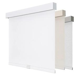 Joydeco 100% Blackout Roller Shades Cordless Blinds for Windows, Free-Stop Shades, UV Protection, Natural Woven Blinds for Home and Office, Light-Proof Aluminum Cover (35" W x 75" H, White)