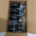 Caster Wheels, Locking Swivel Stem Casters Set of 4, Rubber Casters with 360 Degree No Noise Wheels for OLLDIDE Laundry Basket