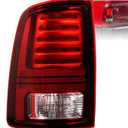 LED Tail Lights Compatible with 2013-2018 Ram 1500,2014-2018 Ram 2500/3500 Rear Taillight with Blub Brake Lamp Assembly Red Lens Black Interior Left Driver Side Replace 68093081AB