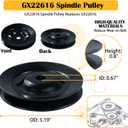 3 Pack GY21098 Spindle Assembly with GX22616 Spindle Pulley Replaces AUC15811 GY20454 GY20867 GY20962 for John Deere D140 D155 D160 E140 E150 E160 E170 LA145 LA155 S140 S160 S170 Tractors