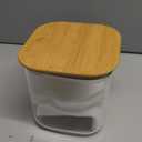 HHMJSM Large Glass Flour and Sugar Containers with 42 Kitchen Pantry Labels - 85 Oz Glass Food Storage Containers with Airtight Lids - Square Glass Jars with Bamboo Lids for Rice, Pasta, Cookies