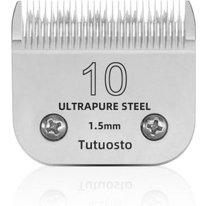 10# Clipper Blades Pet Grooming Clipper Replacement Blades Detachable Blade Compatible with andis/wahl/Oster Dog Clippers (Silver)
