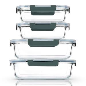 M MCIRCO [80 oz & 36 oz Extra Large Glass Food Storage/Baking Containers Set with Lids, 2 Pack 80 oz(10 cup)&2 Pack 36 oz (4.5 cup) Airtight Glass Container,Microwave,Oven,Freezer and Dishwasher