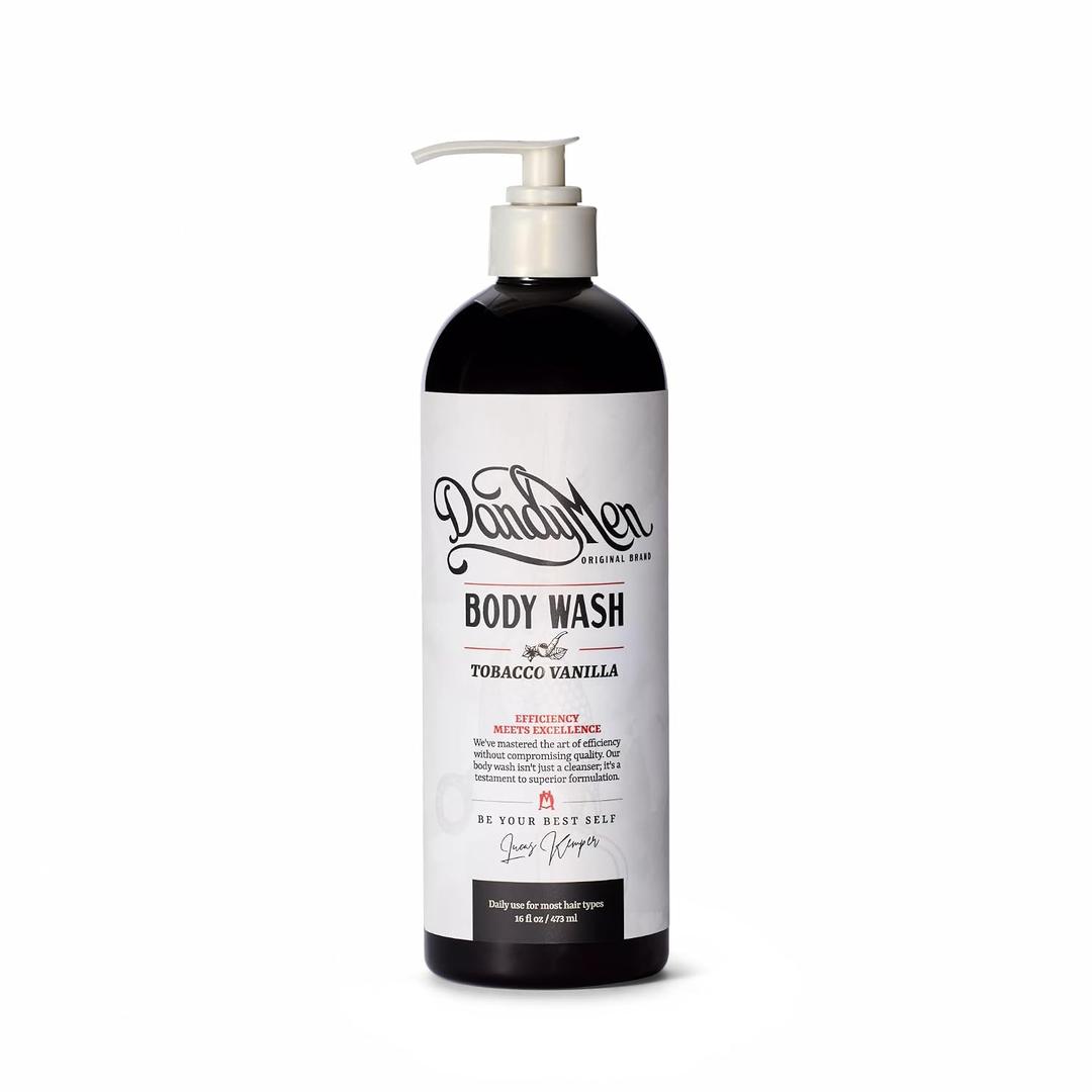 Men's Body Wash - Tobacco Vanilla - Deep Cleansing Shower Gel with Vitamin B5 - Hydrating Daily Wash, 16 oz, 1-Pack