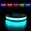 MASBRILL Light Up Dog Collars - LED Dog Collar Rechargeable Lighted Dog Collars Resistant-Water Night Walking Glow in the Dark Collars