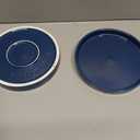 Ceramic Plant Saucer, 2 Pack Round Plant Saucers for Indoors/Outdoors, Flower Pot Saucers for Holding Water Drips and Soil, Ceramic Drainage Tray for Plant Pot (Blue)