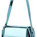 Silver Bag Evening Clutch Bag Sparkly Satchel Patent Leather Y2K Handbag Crossbody Metallic Purses for Party.