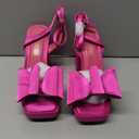 DREAM PAIRS Women's Platform Chunky Heels Fashion Bowknots High Block Square Toe Dress Sandals for Wedding Bridal Party (6.5, Hot Pink-satin)