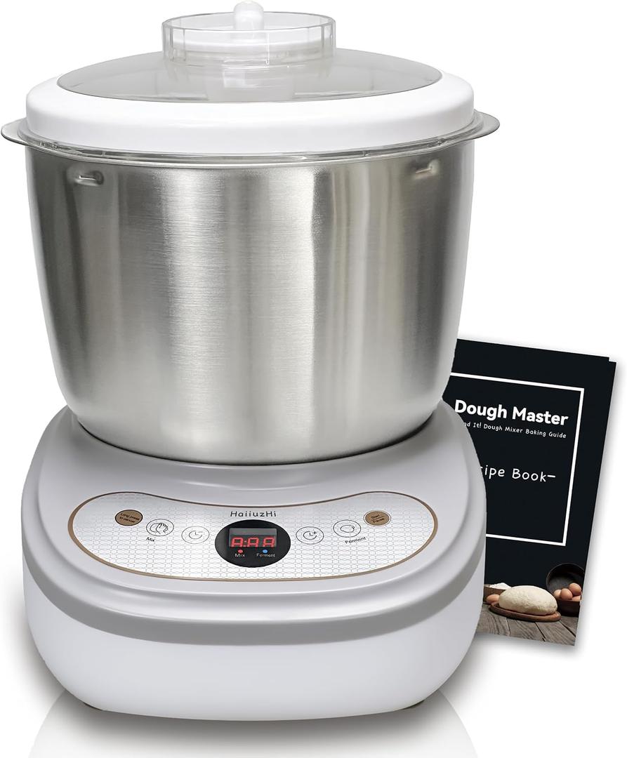 Dough Mixer with Fermentation Function, 5.3Qt Large Capacity Dough Maker for Bread, Pizza & Sourdough, Electric Dough Kneading Machine with Stainless Steel Bowl and Touch Control Panel
