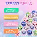 VESPRO 12 Pack Fidget Stress Balls for Adults, Cute Octopus Stress Relief Sensory Stress Ball, Bulk Squishy Squeeze Ball Toys Set for Classroom Prizes and Birthday Party Favors (M)