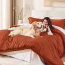 Andency California King Comforter Set Burnt Orange - 3 Pieces Cal King Boho Terracotta Lightweight Bedding Comforter Sets, Oversized All Season Soft Bed Set (104x96In Comforter & 2 Pillowcases)