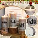 Baquler Nativity Candle Set of 3, Flameless LED Pillar Candles with Christian Hymn Sheet, Battery Operated Christmas Candles for Home, Church, Religious Holiday Table Decorations (4.9'', 5.9'')