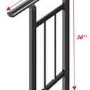 Metty Metal Handrails for Outdoor Steps,1-2 Step Stair Handrail & Indoor Stair Railing KitBlack Railings for Outdoor Steps and Hand Rails for Seniors for Porch(2 Step -Black)