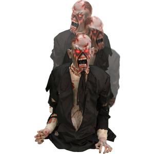 Haunted Hill Farm Damien by Tekky, Battery-Operated, Motion and Sound Activated Animatronic Zombie with Sound Effects and Lights for Indoor or Covered Outdoor Creepy Halloween Decoration (35" Animated Damien)