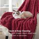 Bedsure Gentlesoft Sherpa Fleece Throw Blanket for Couch - Fluffy & Cozy Cable Jacquard Tufted Throw for Women Gift, Thick and Warm Christmas Blanket for Winter, Red, 50x60 Inches