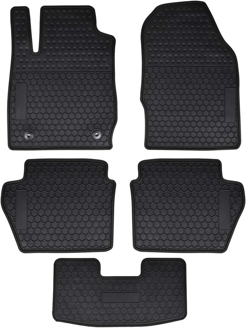 Car Floor Mats Custom Fit for Ford Fiesta StSport Only 2011 2012 2013 2014 2015 2016 2017 2018 2019 Odorless Washable Heavy Duty Rubber (All Weather) Floor Liners Set Black