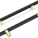 goldenwarm 10 Pack 5 Inch Black and Gold Cabinet pulls Black and Gold Cabinet Handles Aluminum Alloy Kitchen Hardware for Dresser Drawer