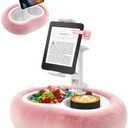 Tablet Pillow Stand, Compatible with 4.7"-12.9" Kindle, iPad, Phone/ Tablet, Google, 360° Rotating Phone Holder for Bed, Detachable Bowl, Reading and Relaxation on Bed, Pink, Large (Faux Fur Pillow)