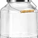 2.5 Gallon Glass Jar with Lids, 5.5" Opening Heavy Large Glass Storage Jars with Handle, Extra Big Glass Container for Kitchen Organization
