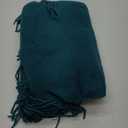 Homiest Decorative Knitted Throw with Fringe, Lightweight Acrylic Knit Blanket, Soft & Cozy Tassel Blanket for Couch, Sofa, Bed (Turquoise, 50 x 60 Inch)