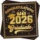 2 x 2026 Graduation Party Decorations, 50 Pack Cocktail Napkins for Congratulation Party Decor Supplies, Disposable Paper Napkins for College High School PhD Nurse Law School Graduations