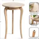 Kate and Laurel Mariona Coastal Round Mango Wood Side Table, 16 x 16 x 24, Light Natural, Modern Circle End Table with Classic Curved Legs for Living Room Home Decor or Bedroom Nightstand Decor