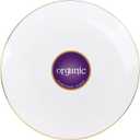 Organic 7.5" White/Gold Rim Plates, Case of 120 (12 packs x 10)