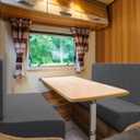 H.VERSAILTEX 100% Waterproof RV Dinette Cushion Covers Elastic Camper Cushion Covers Replacement Loveseat Covers for Travel Trailer Washable Crizzle Pattern (2 Backrest Cover & 2 Bench Cover, Grey) Expandex