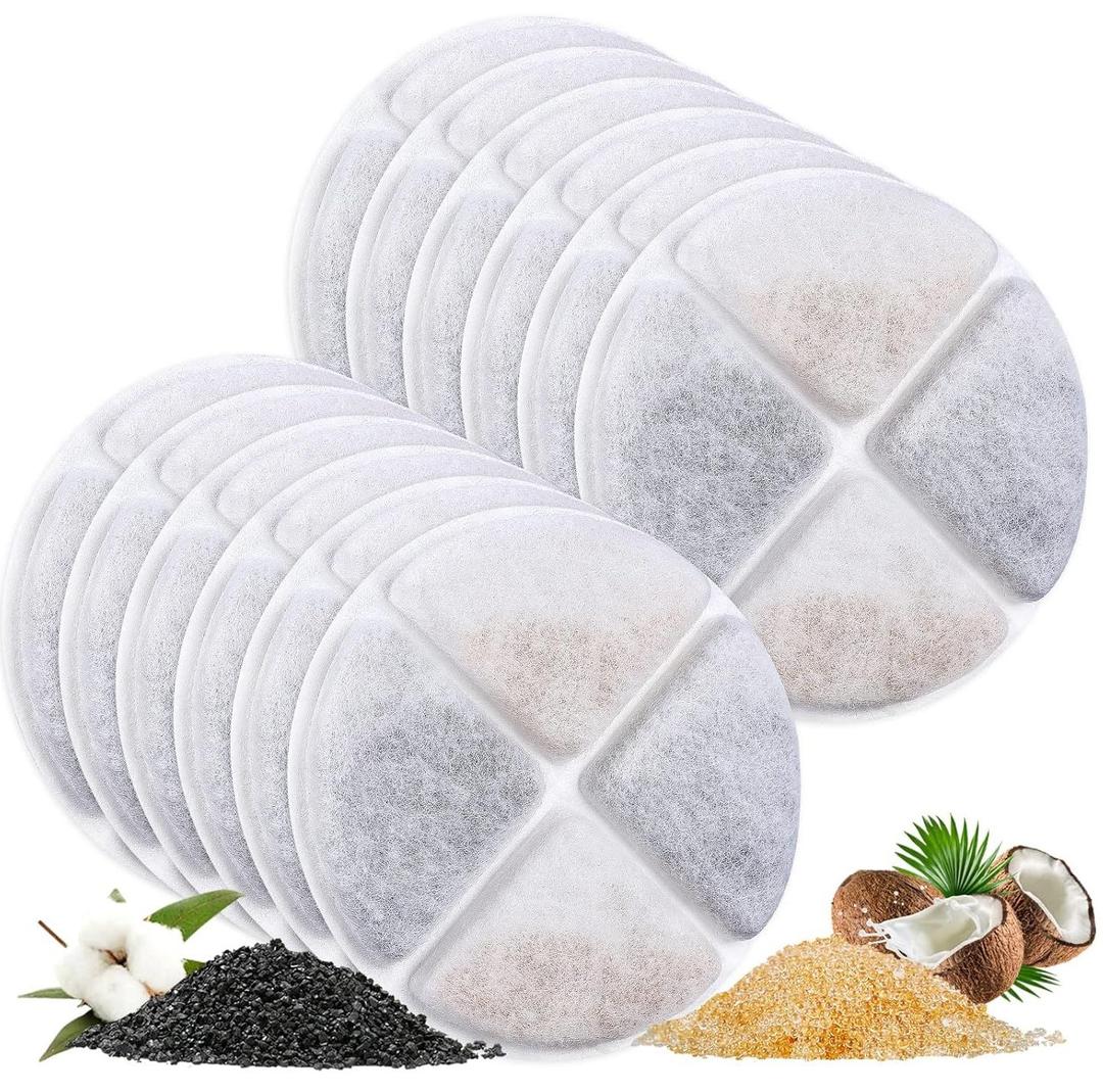 12 Pack Cat Water Fountain Filters, Filter Replacement Compatible with 101oz Cat Pet Water Fountains