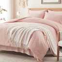 Zzlpp Full Comforter Set 7 Pieces, Pink Tufted Bed in a Bag with Comforter and Sheets, All Season Boho Bedding Sets with 1 Comforter, 2 Pillow Shams, 2 Pillowcases, 1 Sheet