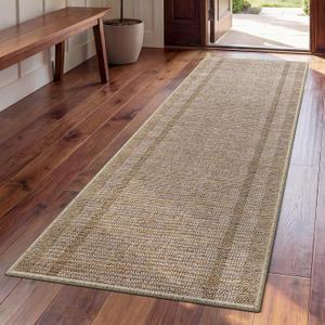 Hallway Runner Rug 2x6, Non Slip Washable Kitchen Runners Mat, Thin Entryway Floor Mat Fit Under Door, Soft Low Pile Indoor Carpet