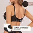 Minimizer Bras for Women, Sexy Lace Unlined Underwire Bra Full Coverage Push Up Sheer Mesh Plus Size Lifting Shecurve Bra (Black)