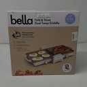 Bella 10"x 20" Ceramic Fold-n-Store Dual Temp Griddle, Fits-anywhere Kitchenware, EverGood Ceramic Nonstick Coating, 2 Temperature Zones up to 400F, Dishwasher Safe Drip Tray, 1500 Watt, Oatmilk