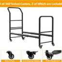 Rolling Tire Rack, 2 in 1 Metal Tire Storage and Transport Trailer, 43.3x34x13.7 Inch Heavy Duty Tire Stand, Mobile Tire Storage Rack Cart with 4 Wheels for Home Garage, Auto Repair Shop, Tire Shop