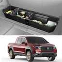 KINGGERI Under Seat Storage Boxes - Compatible with 2006-2025 Honda Ridgeline Crew Cab, Heavy Duty Upgraded Rear Under Back Seat Storage Truck Cargo Black Tool Box Organizer