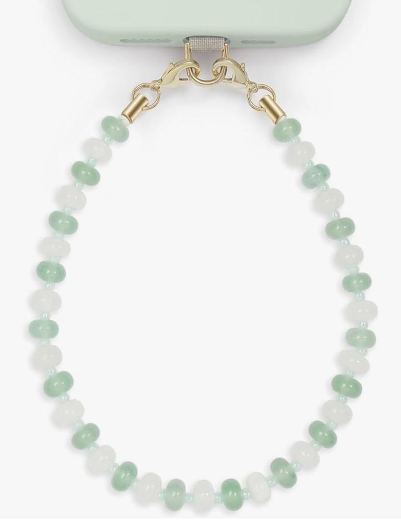 Natural Stone Phone Charm, Beaded Healing Phone Wrist Strap, Handmade Cellphone Chain Lanyard with Tether Tab