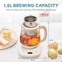 AROMA Professional Infusion Glass Electric Tea Kettle with Temperature Control and 10 Preset Modes (6 Cups, 1.5 Liters)