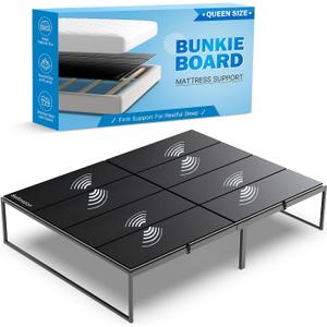 Bunkie Board Queen Size (60x80''), Heavy Duty 10mm Bed Boards for Slatted Frame, Sleeper Sofa Support Board to Stop Sagging Mattress, Breathable, Noise Minimizing, Moisture Resistant, Black
