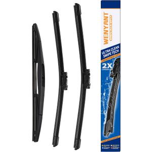 26"/16"/12" Windshield Wipers Compatible with Subaru Crosstrek Impreza 2018-2021 Front and Rear Wiper Blades for My Car Original Equipment Automotive Replacement (Set of 3)