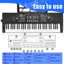 61 Key Keyboard Piano, Portable Electric Keyboard Piano for Beginners, 33 x 10.4 x 3 inches