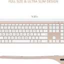 Wireless Keyboard and Mouse, Vssoplor Rechargeable Quiet Full-Size Keyboard and Mouse Combo Set Ultra Slim Design for Laptop, PC, Notebook, Desktop-White and Gold