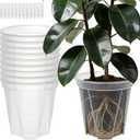 10.6 Inch Large Clear Nursery Pots with Drainage Holes, 2.7 Gal 10 Pack Transparent Plastic Plant Pots, Ideal for Orchids, Seedlings, Repotting & Observing Root Growth & Soil Moisture