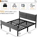 Metal Bed Frame,14Inch Full Size Bed Frame with Storage Space,Heavy Duty Sturdy Mattress Foundation,Easy Assembly,No Box Spring Needed,Full Grey